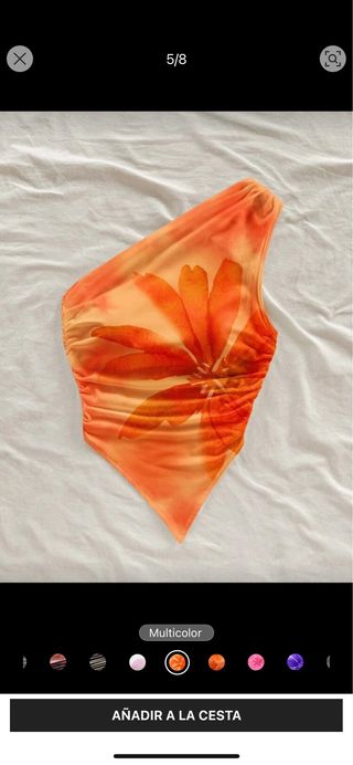 Blusa asimétrica S multicolor floral