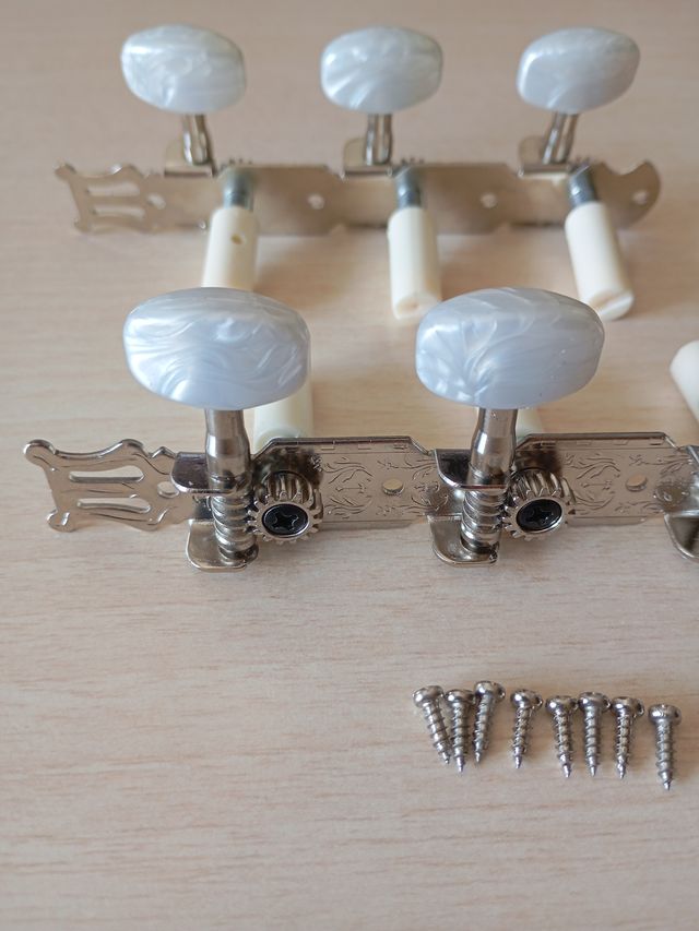 Clavijeros Guitarra Clásica tipo Nácar Plateado