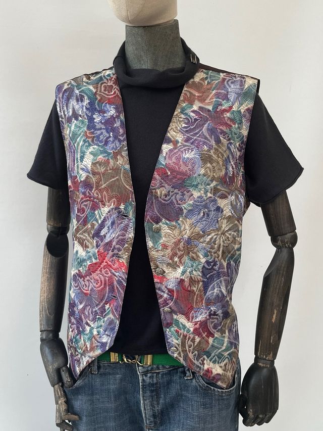 Gilet sartoriale vintage floreale