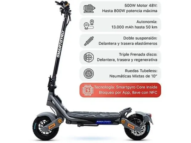 Patinete electrico smartgyro rockway evo