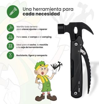 Herramienta Multifuncional 12 en 1 Martillo Negra