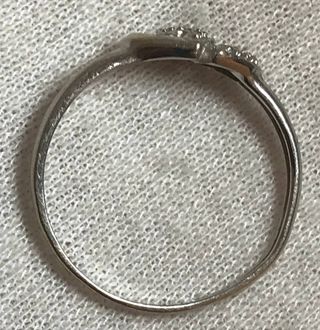 Anillo Oro Blanco Corazones 10k + Regalo