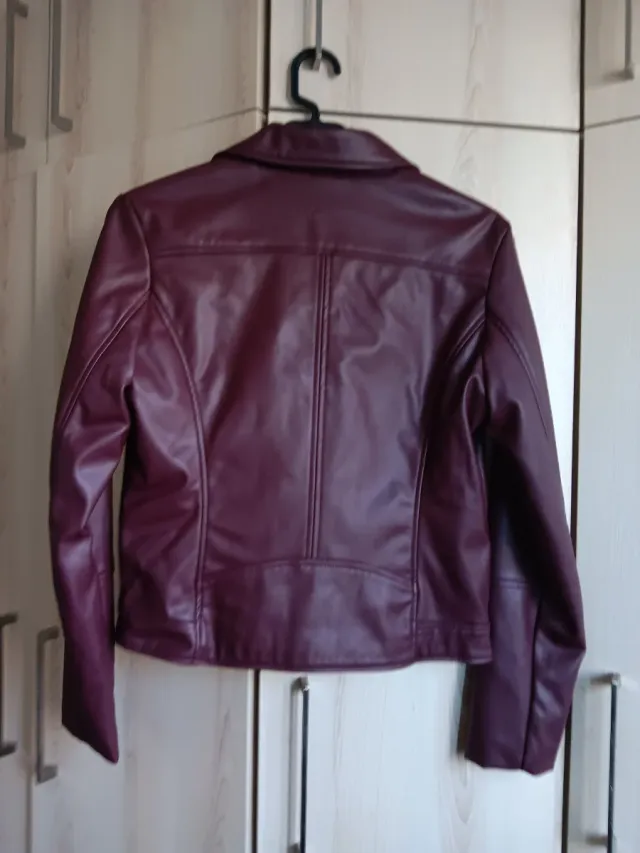 Cazadora efecto piel burdeos Springfield