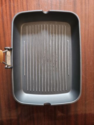 Sartén Plancha Rectangular Mango Madera