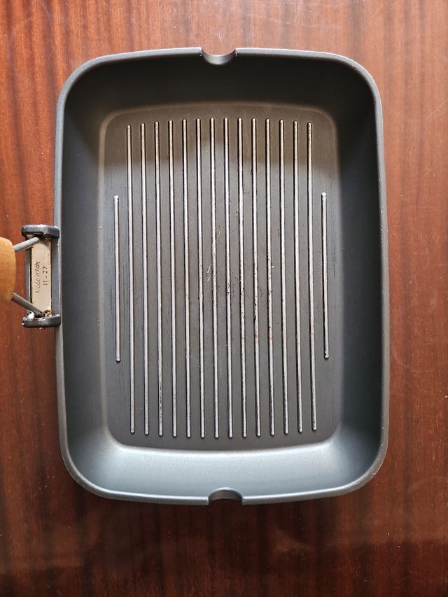 Sartén Plancha Rectangular Mango Madera