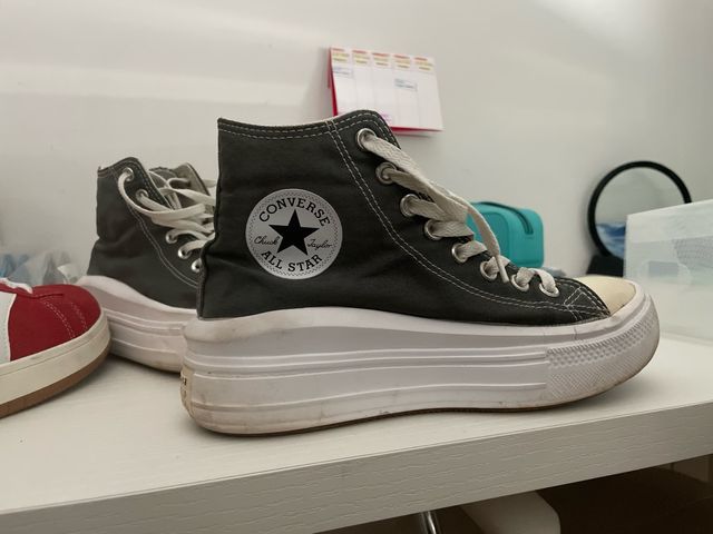 Converse grises bota plataforma