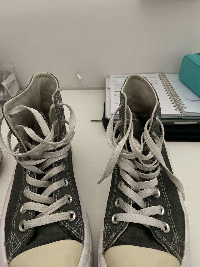 Converse grises bota plataforma