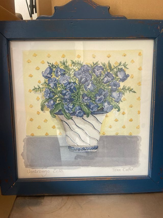 2 Cuadros Benítez Azul y Amarillo