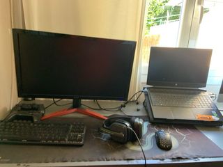 set up+portatil gaming hp