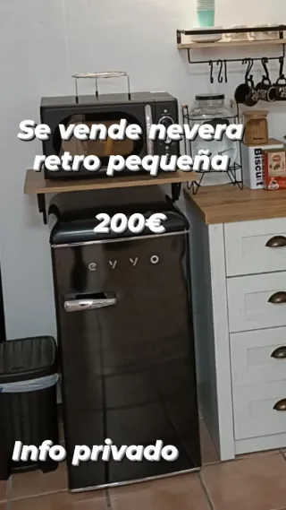 Nevera pequeña retro negra