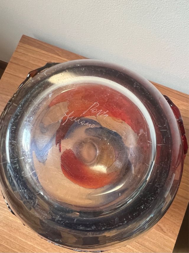 Vaso Murano Imperio Rossi Vetro