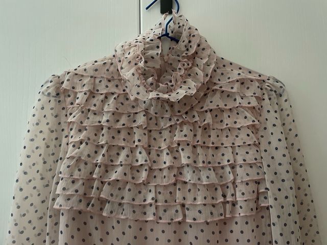 Vestido Strena lunares cuello alto talla M