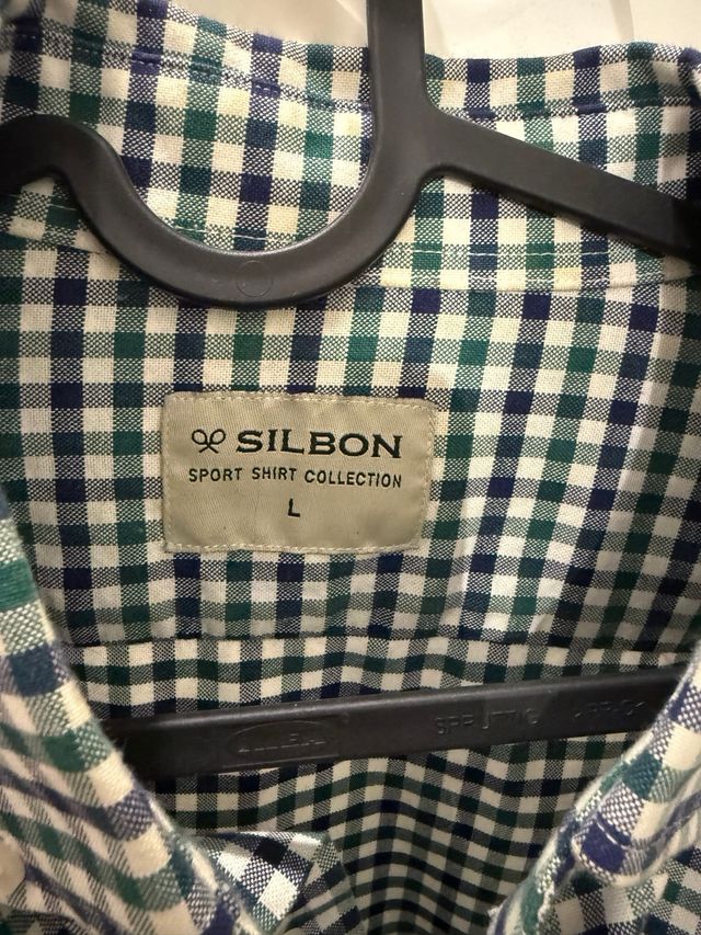 Camisa Silbon cuadros azul y verde Talla L