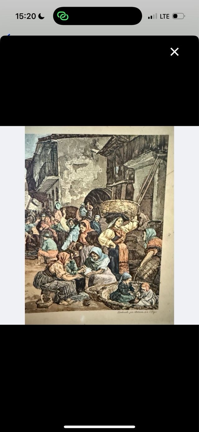 Cuadro decorativo antiguo de puerto pesquero Vigo