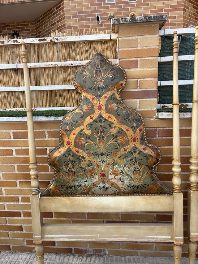 Escritorio vintage mármol y madera