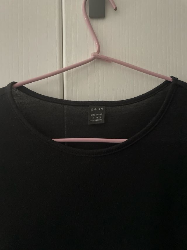 Vestido largo negro ancho