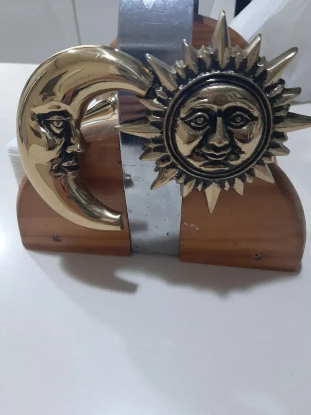 Alzapaños Cortina Latón Sol Luna (4 Piezas)