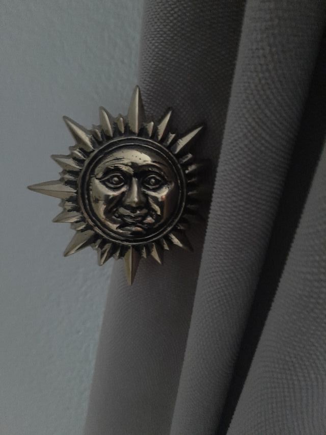 Alzapaños Cortina Latón Sol Luna (4 Piezas)