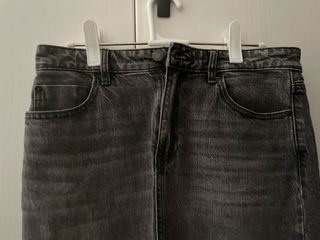 Falda larga vaquera gris Stradivarius T.38