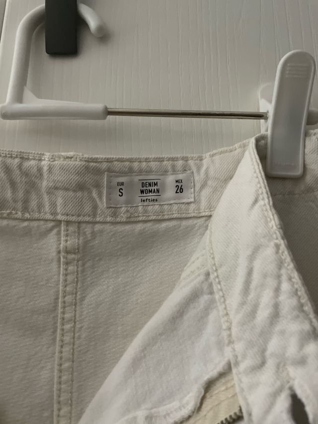 falda larga blanca vaquera. talla 36 