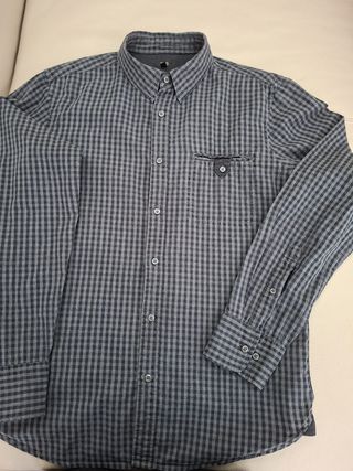 Camicia a quadretti grigio/nera taglia L