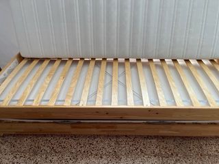 Litera plegable madera natural 90x200