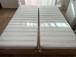 Litera plegable madera natural 90x200