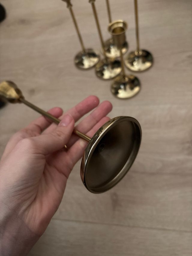 Candelabros de acero inoxidable dorados