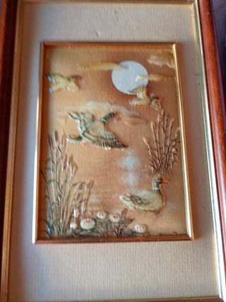 2 Cuadros Decorativos Madera y Papel