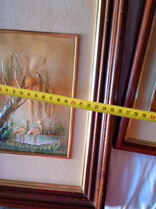 2 Cuadros Decorativos Madera y Papel