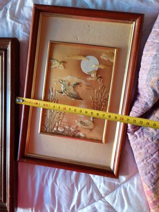 2 Cuadros Decorativos Madera y Papel