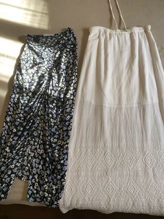 Faldas largas verano estampada y blanca