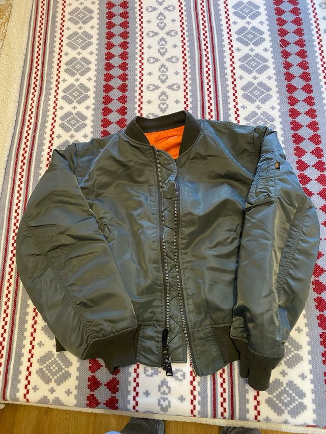 Cazadora Bomber Alpha Industries Verde Naranja