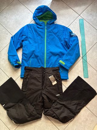 Tuta sci bambino 10 anni blu e nera