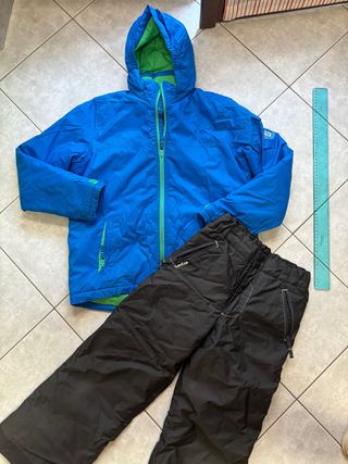 Tuta sci bambino 12 anni blu e nera