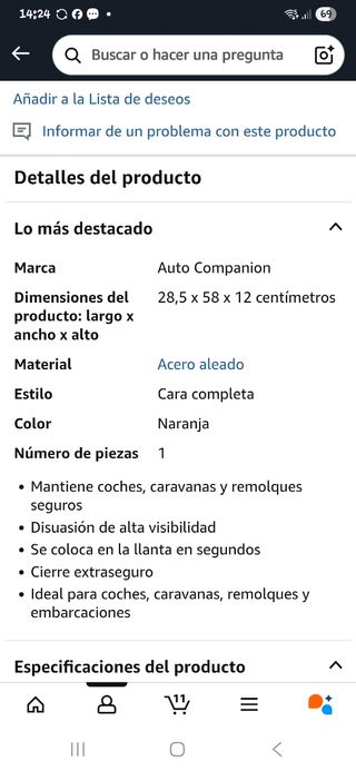 Cepo de seguridad para ruedas