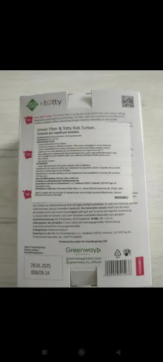 Turbante per bambina Green Fiber & Totty