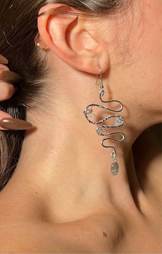 Orecchini handmade con pietre, stile boho - gotic