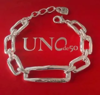 Pulsera eslabones plateada Uno de 50