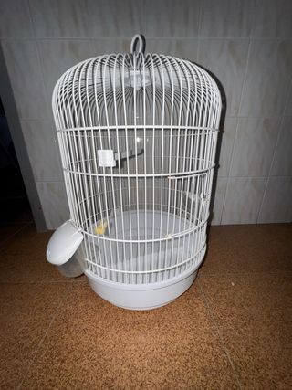 Jaula para pájaros blanca