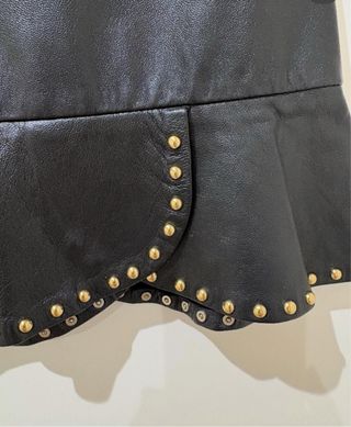 Falda mini de cuero negra