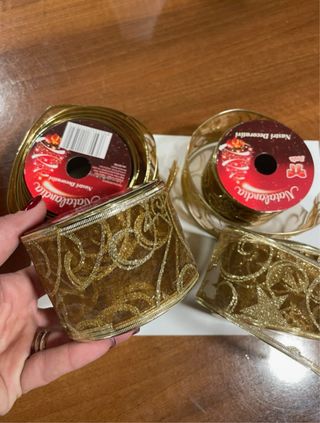 4 rotoli Nastri Natalandia oro e rossi