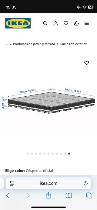 RUNNEN Césped artificial IKEA. 30 unidades