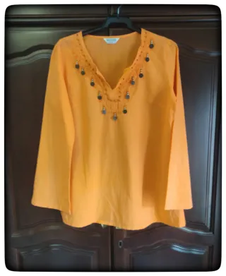 Blusa Naranja Étnica Broth Talla Única