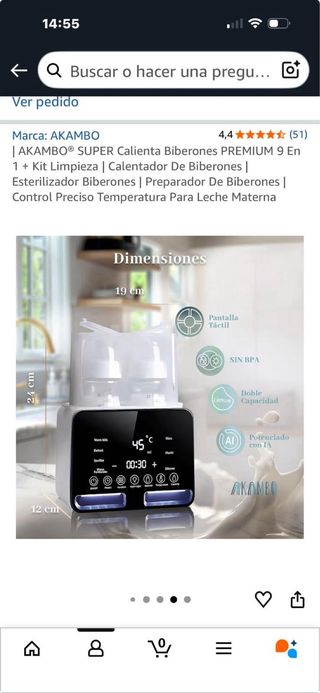 Calentador y Esterilizador de Biberones AKAMBO