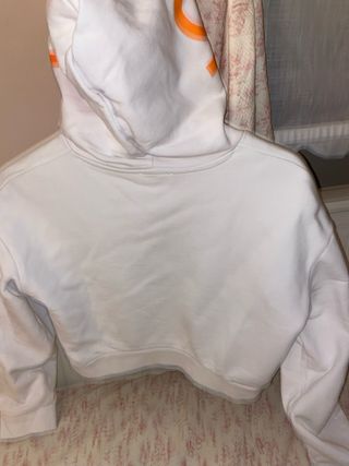 Sudadera crop Michael Kors blanca y naranja