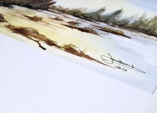 Pintura Original Aguarela José Barbosa Paisagem