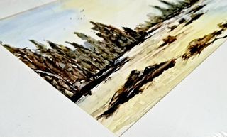 Pintura Original Aguarela José Barbosa Paisagem