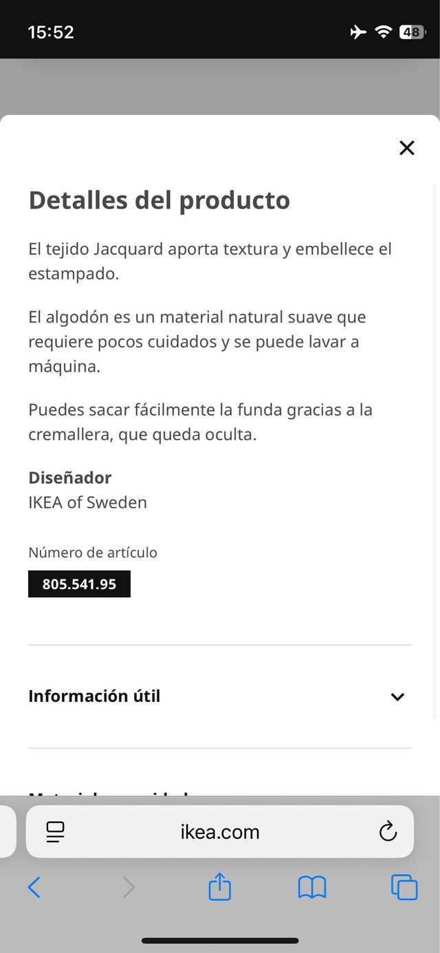 Funda Cojín Ikea Guldfly Naranja 50x50