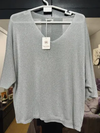 Jersey Nana Fashion Mujer Manga Corta Plata